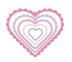 Zestaw wykrojników - Serca z falbanką 5szt - Dalprint dpCraft