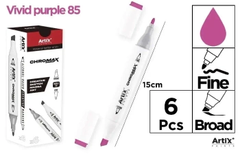 Marker Chromax z 2 końcówk. vivid purple 85 (6szt) - Artix