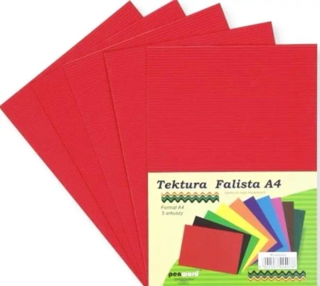 Tektura A4 falista wiśniowa 5szt - Penword