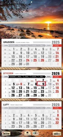 Kalendarz 2026 trójdzielny płaska główka orłowo - Pan Kalendarzyk