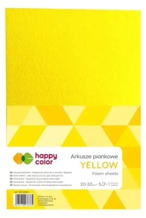 Arkusze piankowe A4 5szt żółte HAPPY COLOR - GDD