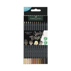 Kredki trójkątne Black Edition 12 odcieni skóry - Faber Castell