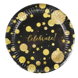 Talerze papierowe Glam Party czarne 8szt - Arpex