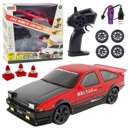 Auto sportowe RC z wymiaennymi kołami czerwone - Leantoys