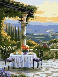 Malowanie po numerach - Malownicza kolacja 30x40cm - Ideyka