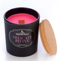 Świeczka sojowa Delicate Peony czarna 135g - Pavoncella