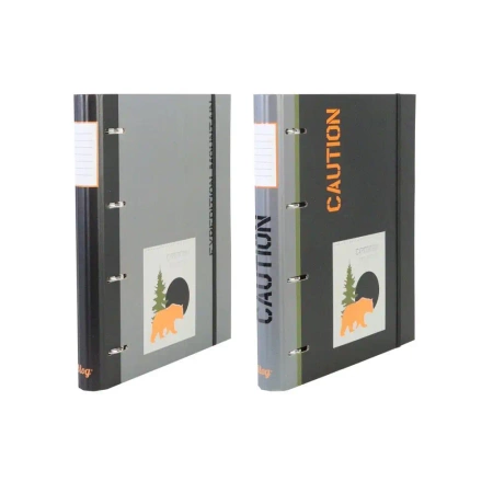 Segregator A4 4-ringowy na gumkę z wkładem w linie i przekładkami Traveller - Ancor