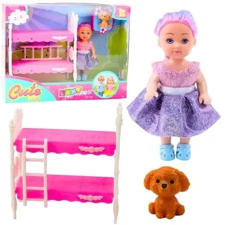 Laleczka mini w sukience + akcesoria - Leantoys
