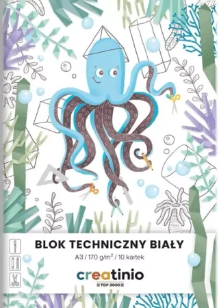 Blok techniczny biały A3/10K Creatinio (10szt) - Top 2000