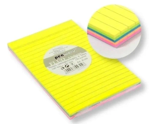 Notes samoprzylepny w linię mix 100x150mm 100K - Penword