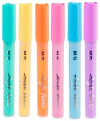 Markery akrylowe pastel 6 kolorów M&G