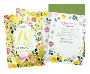 Karnet B6 Urodziny 70 (kwiaty) - Kukartka