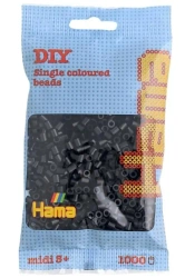 Koraliki Midi w woreczku 1000el czarne - Hama