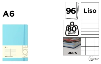 Notatnik A6/96K błękitny MIX - Cervantes