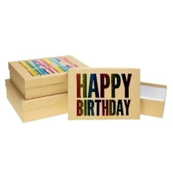 Pudełko prostokątne 3szt urodziny ROZETTE