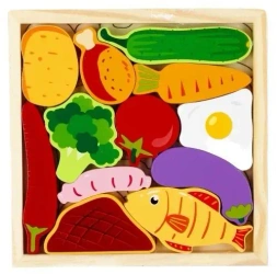 Układanka drewniana warzywa 12 elementów - Mega Creative