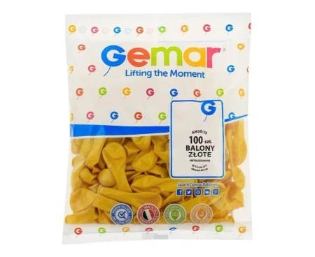 Balony metaliczne złote 13cm 100szt - Godan