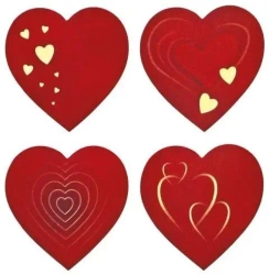 Naklejki papierowe na taśmie Serca 500szt - Titanum