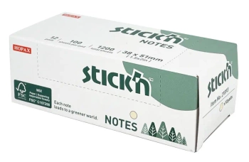 Paczka Notes samoprzylepny żółty 38x51mm 12 szt. - STICKN