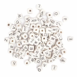 Koraliki drewniane litery 100szt - Dalprint dpCraft