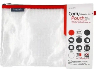 Torebka na zamek A4 35x24cm Mesh Eva czerwona - Foldermate