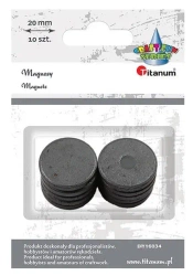 Magnesy okrągłe czarne 20mm 10szt - Titanum