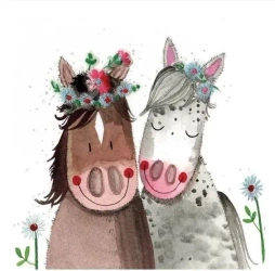 Podkładka pod kubek Uśmiechnięte konie - Alex Clark