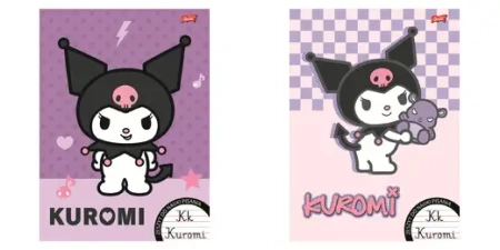 Paczka Zeszyt A4 32k. linia dwukolorowa do nauki pisania Kuromi mix pakiet 15 sztuk - ST-Majewski