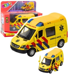 Karetka ambulans metalowy z napędem Pull Back - Leantoys