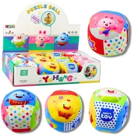 Piłka z grzechotką miękka 9cm MIX - Leantoys