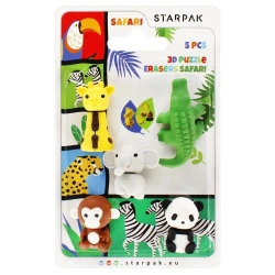 Gumka do mazania 3D puzzle 5 sztuk Safari - STARPAK