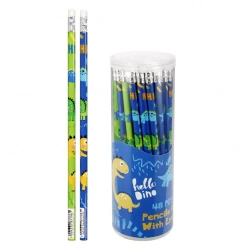 Ołówek z gumką HB Dino (48szt) - STARPAK