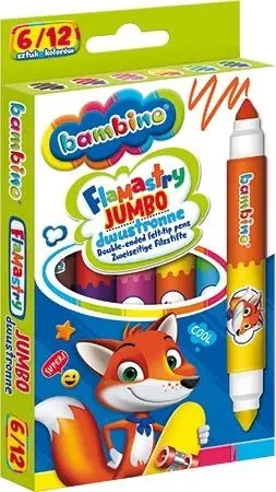 Flamastry dwustronne Jumbo 6/12 kolorów BAMBINO - ST-MAJEWSKI