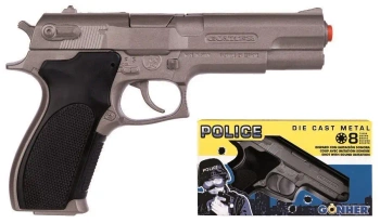 Metalowy pistolet policyjny 8 naboi - Gonher