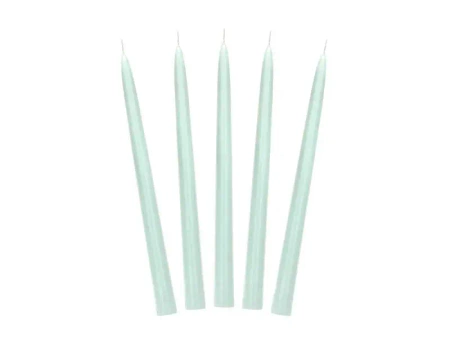 Świeca stożkowa matowa szałwiowy 24cm 10szt - PartyDeco