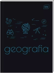 Brulion tematyczny GEOGRAFIA A5 80k zeszyt TWARDA OKŁADKA ze ściągą - Interdruk