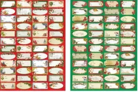 Naklejki na prezenty z brokatem 29x40cm MIX - Brewis