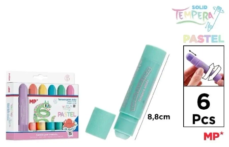 Farby tempera pastel w sztyfcie 6 kolorów - MP Main Paper