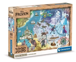 Puzzle 1000 Compact Disney Maps Frozen - Clementoni