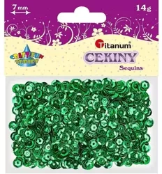 Cekiny 7mm metaliczne zielone - Titanum