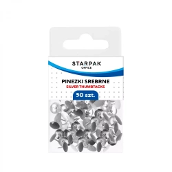 Pinezki metalowe srebrne 50szt - STARPAK