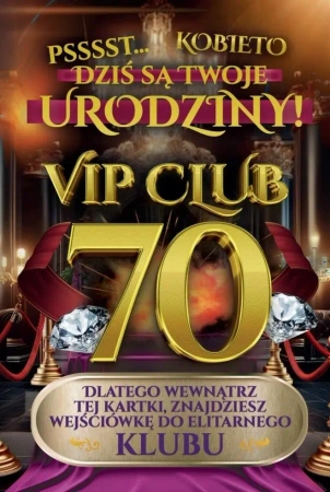Karnet Urodziny 70 damskie - YEKU