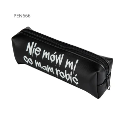 Piórnik jednokomorowy czarny -Nie mów mi co ma - Pajacyk