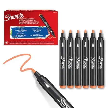 Markery akrylowe pomarańczowe (6szt) - Sharpie
