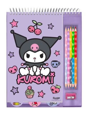 Notatnik z kredekami i temperówką Kuromi KU00014 - Kids Euroswan