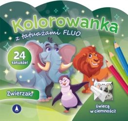Kolorowanka z tatuażami fluo Zwierzaki - praca zbiorowa