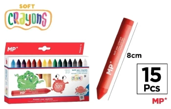 Kredki woskowe miękkie 15 kolorów - MP Main Paper