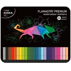 Flamastry kwadratowe w metalowym pudełku 24 kolory - DERFORM