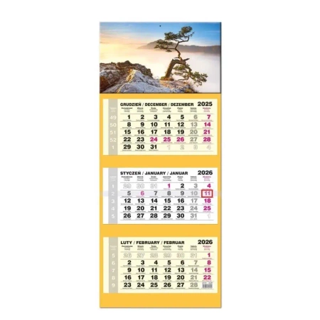 Kalendarz 2026 trójdzielny LUX gł. wypukła Pieniny - EV-Corp