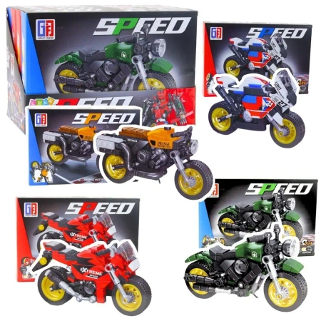 Klocki konstrukcyjne motocykl robot 2w1 MIX - Leantoys